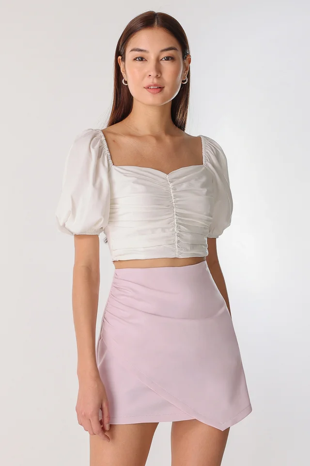TRISTAN ORIGAMI RUCHED SKORTS (LILAC)