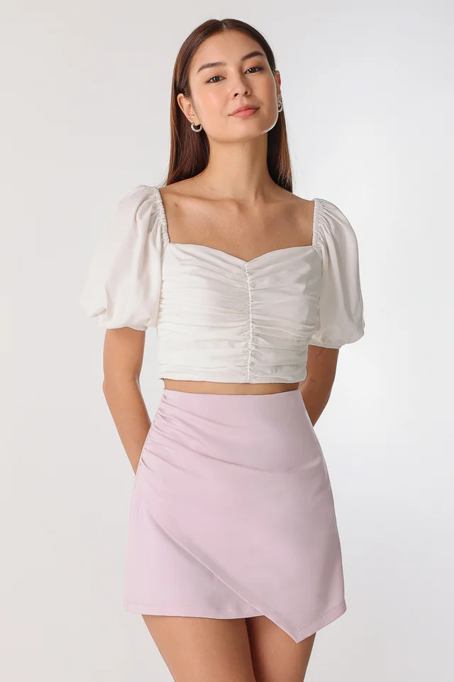 TRISTAN ORIGAMI RUCHED SKORTS (LILAC)