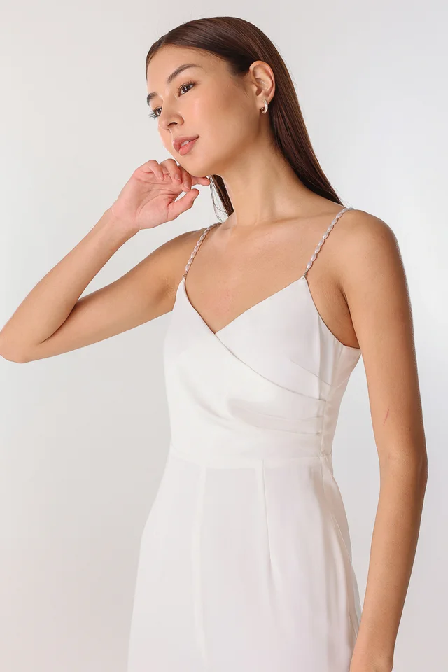 IRINI PEARL WRAP JUMPSUIT (WHITE)
