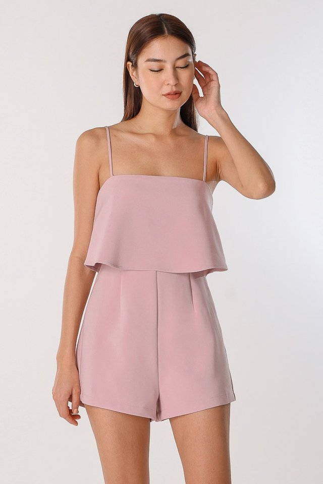 ATHENA OVERLAY ROMPER (DUST PINK)