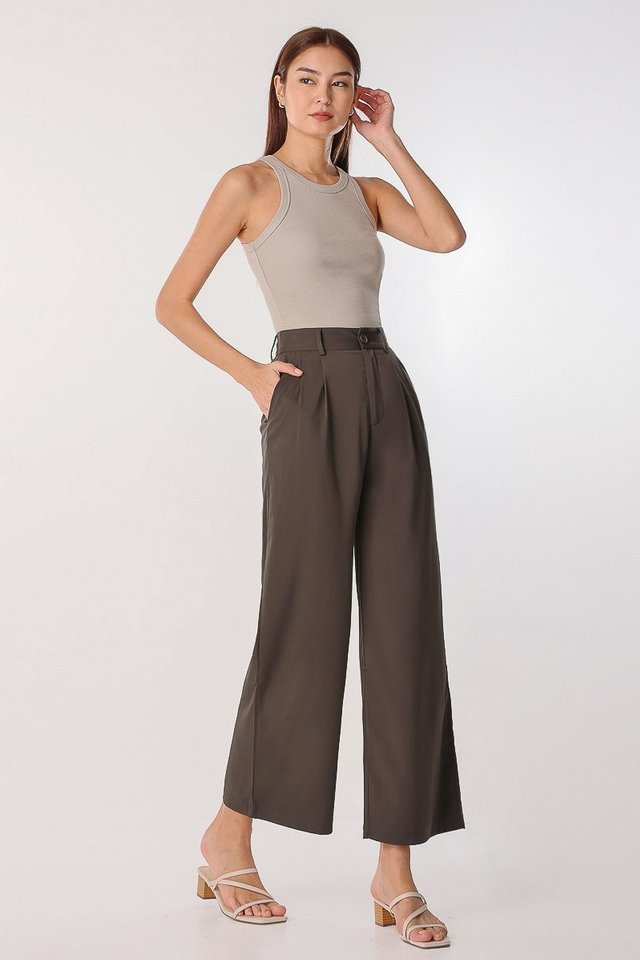 RORY DOUBLE PLEATED PANTS (COFFEE BROWN)