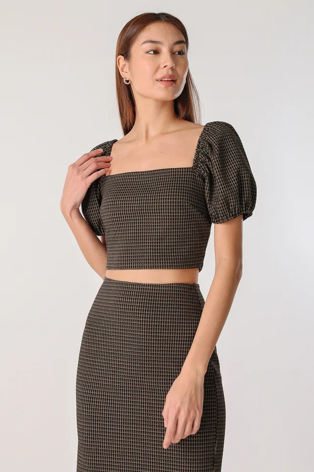 HARPER PUFF SLEEVE TOP (UMBER BROWN)
