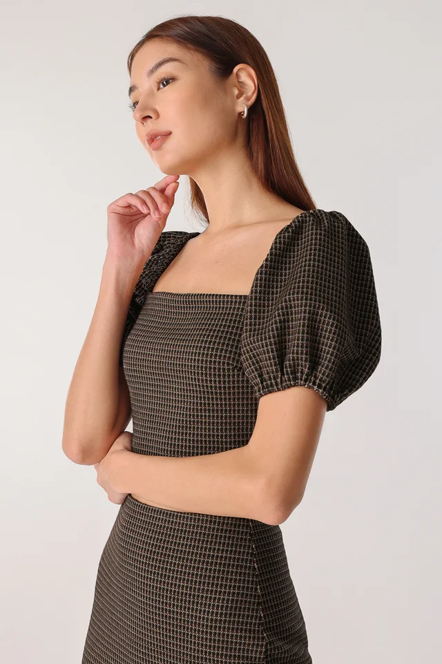 HARPER PUFF SLEEVE TOP (UMBER BROWN)
