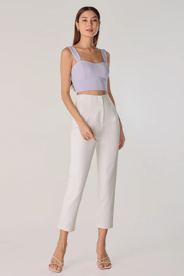 ZANE TAILORED TAPERED PANTS (WHITE)