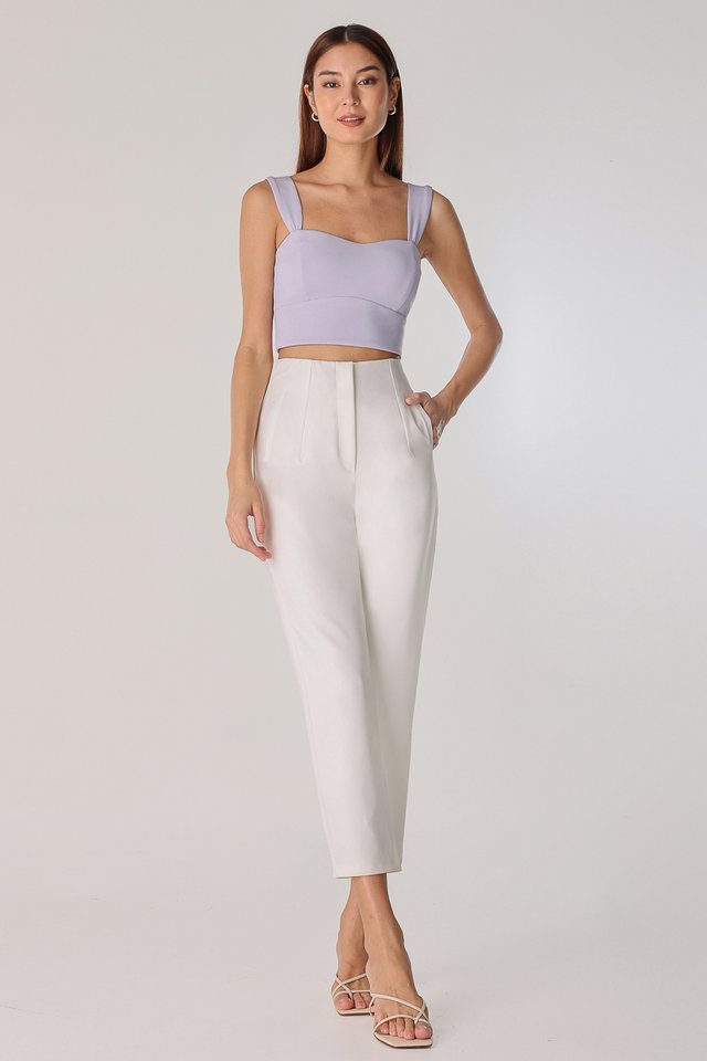 ZANE TAILORED TAPERED PANTS (WHITE)