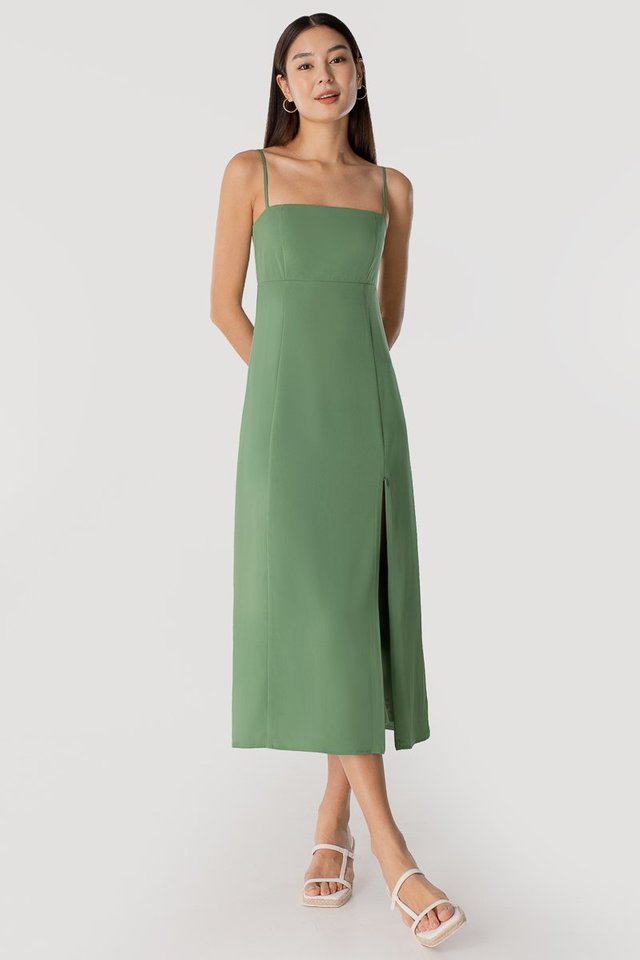 KARLEY SLIT MAXI DRESS (MEADOW GREEN)