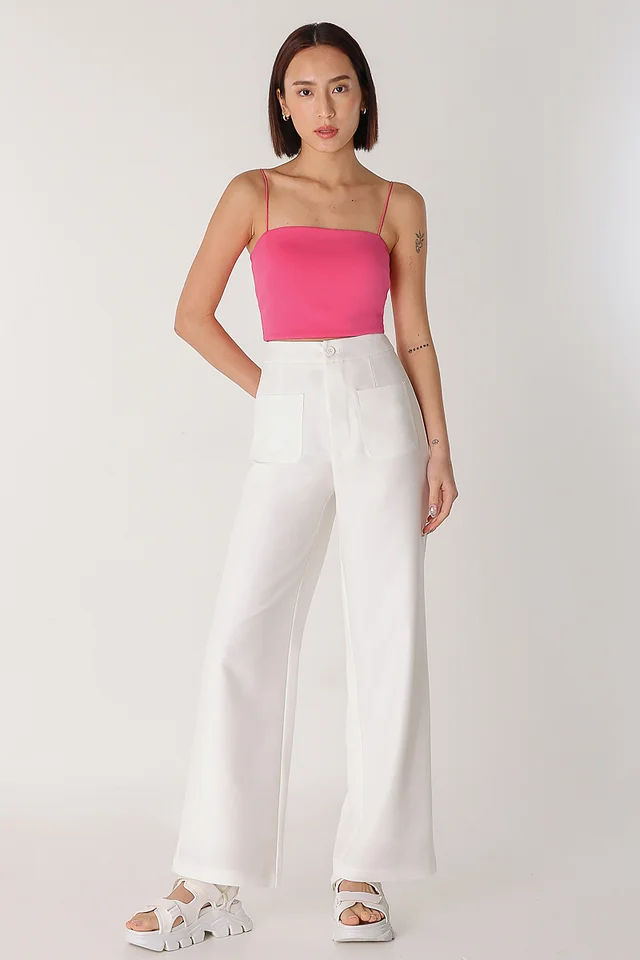 ROME PATCH POCKET PANTS (WHITE)
