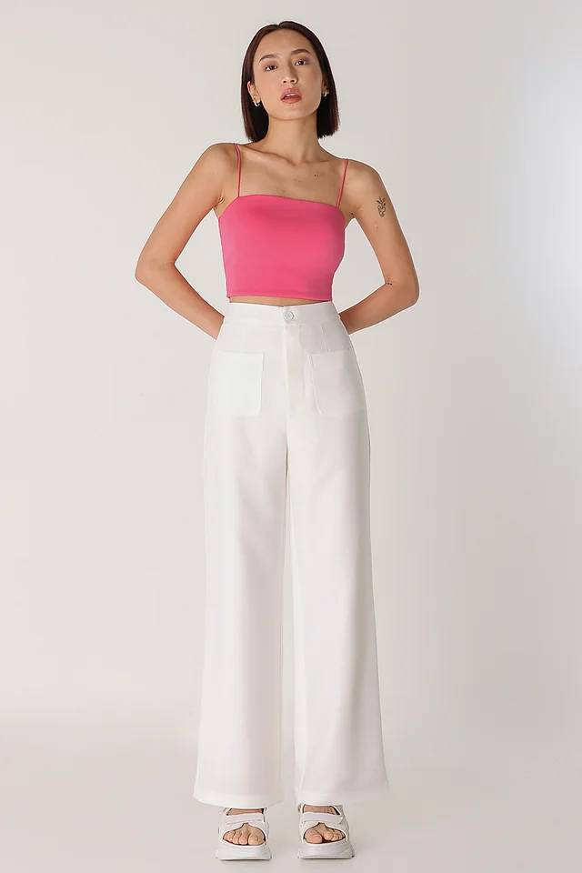 ROME PATCH POCKET PANTS (WHITE)