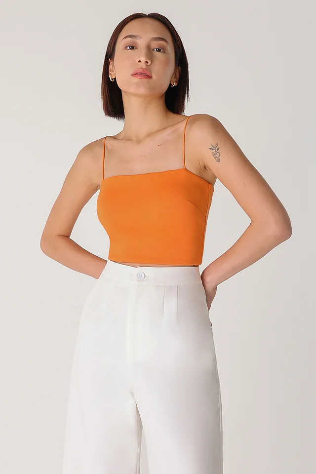 AELLA PADDED CAMI TOP - CROPPED (SUMMER ORANGE)