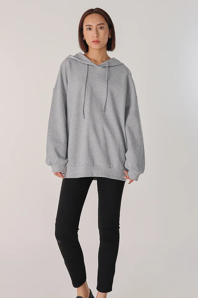 JODIE OVERSIZED PULLOVER HOODIE (HEATHER GREY)