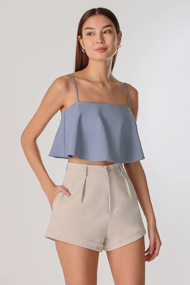 KELS FLARE CAMI CROP TOP (YALE BLUE)