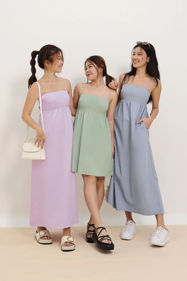 BLAIRE PADDED BABYDOLL DRESS (LAUREL GREEN)