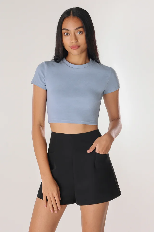 BBT BASIC CREW NECK - CROPPED (LIGHT BLUE)