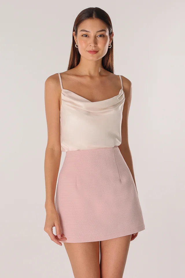 AMELIA BASIC TEXTURED SKORTS (CREPE PINK)