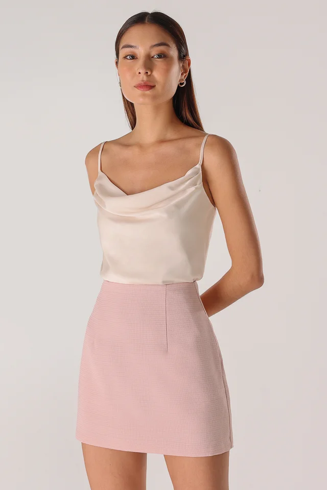 AMELIA BASIC TEXTURED SKORTS (CREPE PINK)