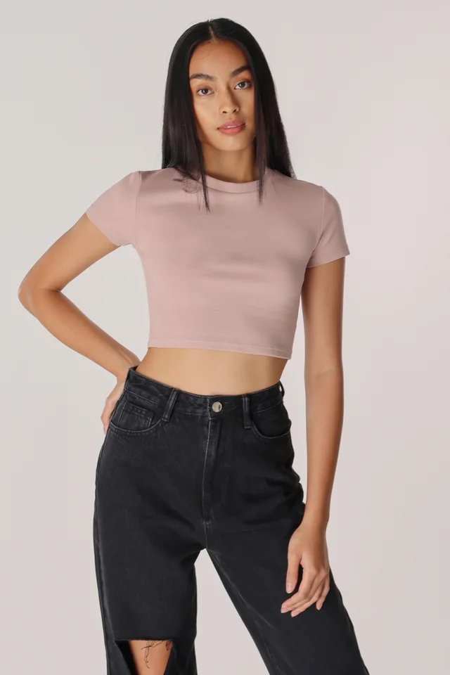 BBT BASIC CREW NECK - CROPPED (BLUSH TAUPE)