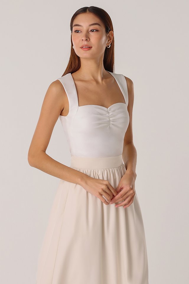 RUTH PADDED SWEETHEART CUT-IN TOP (WHITE)