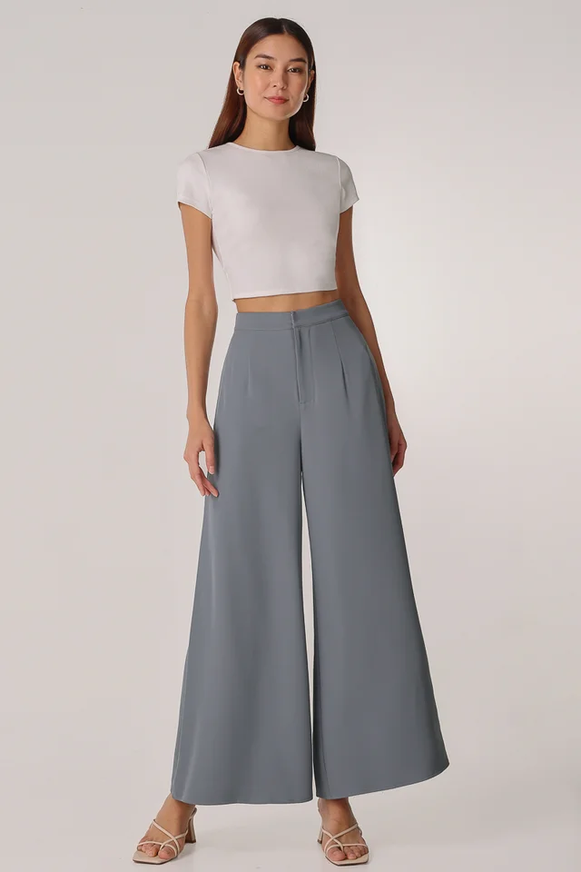 JONES TAILORED BASIC FLARE PANTS (SLATE BLUE)