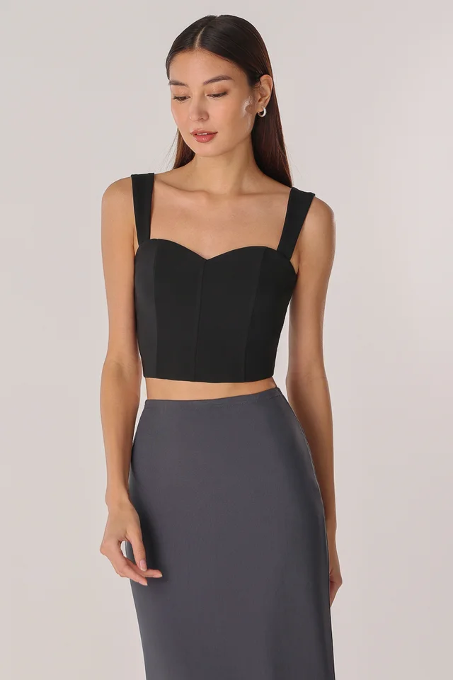 LEXI PADDED SWEETHEART CORSET TOP (BLACK)