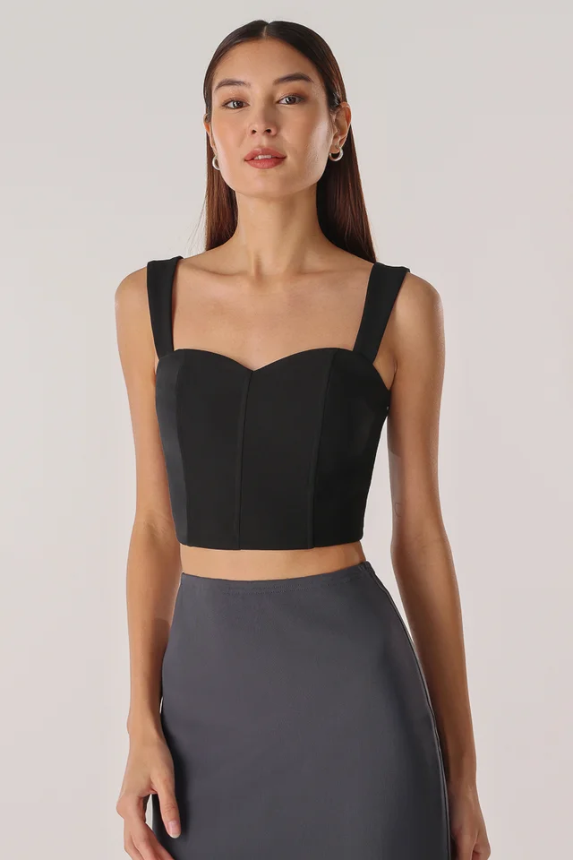 LEXI PADDED SWEETHEART CORSET TOP (BLACK)