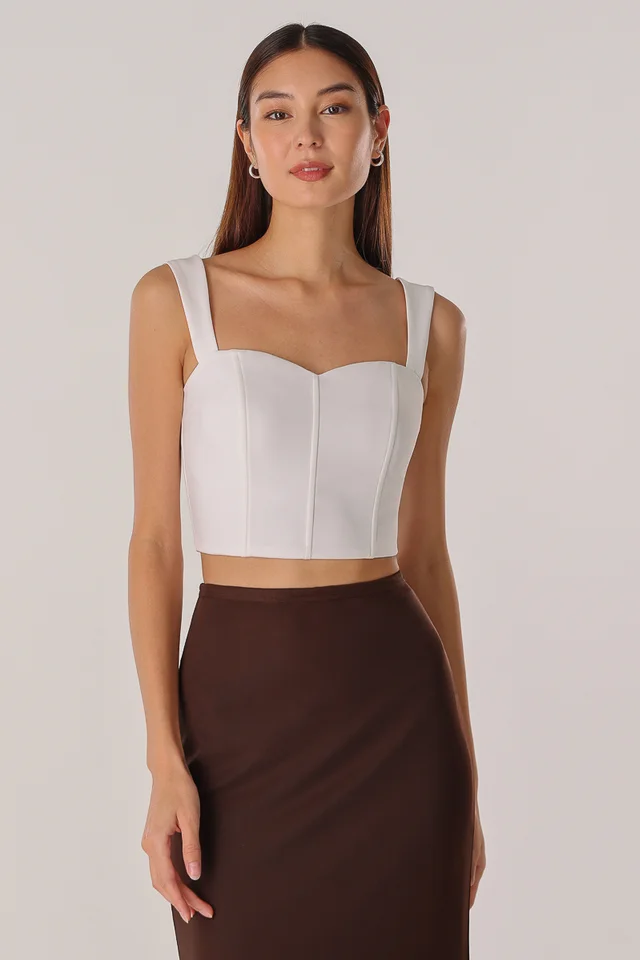 LEXI PADDED SWEETHEART CORSET TOP (WHITE)