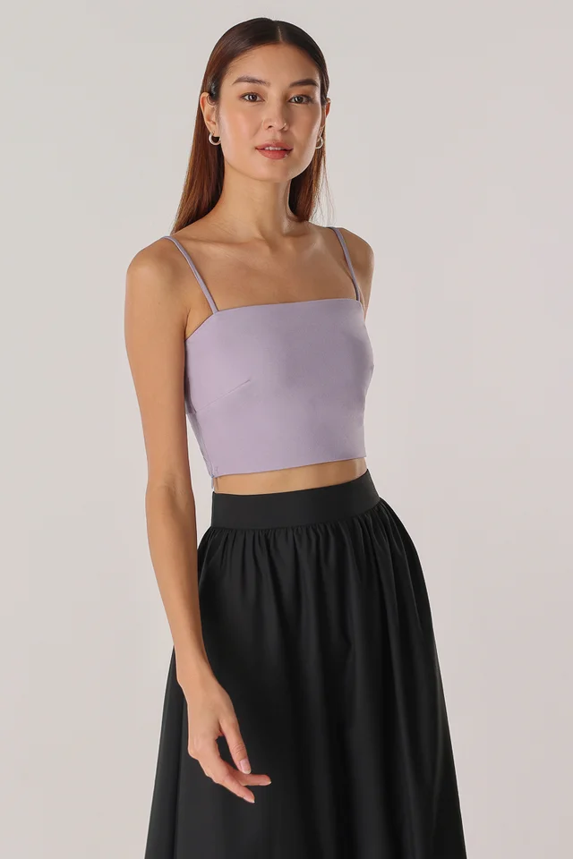 BEL PADDED TWIST KNOT CAMI TOP (WISTERIA PURPLE)