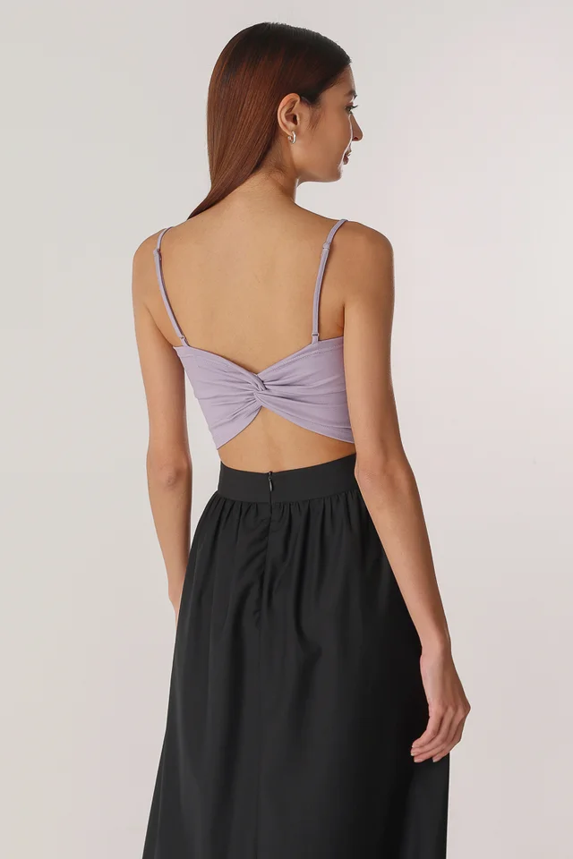 BEL PADDED TWIST KNOT CAMI TOP (WISTERIA PURPLE)