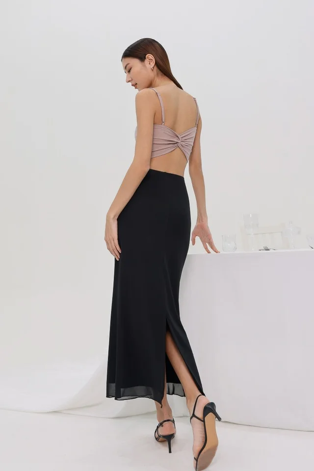 BEL PADDED TWIST KNOT CAMI TOP (TAUPE PINK)