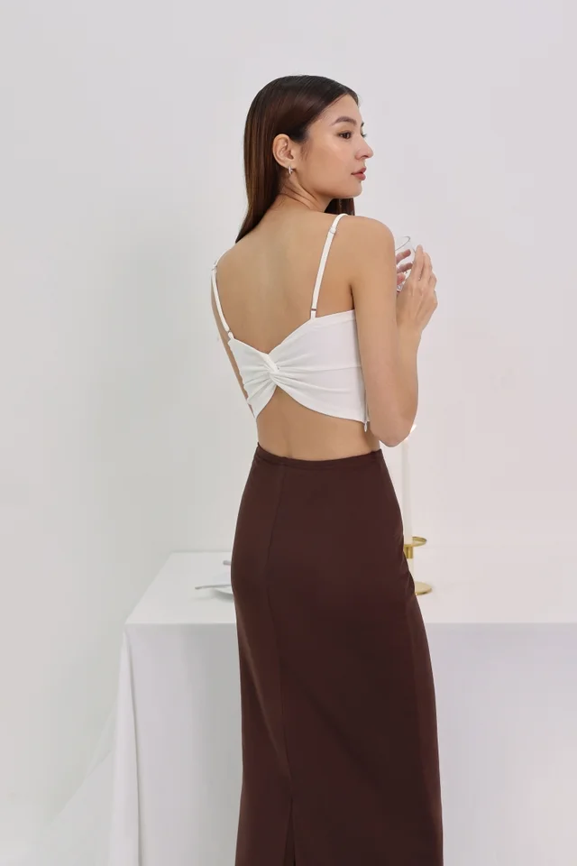 BEL PADDED TWIST KNOT CAMI TOP (WHITE)