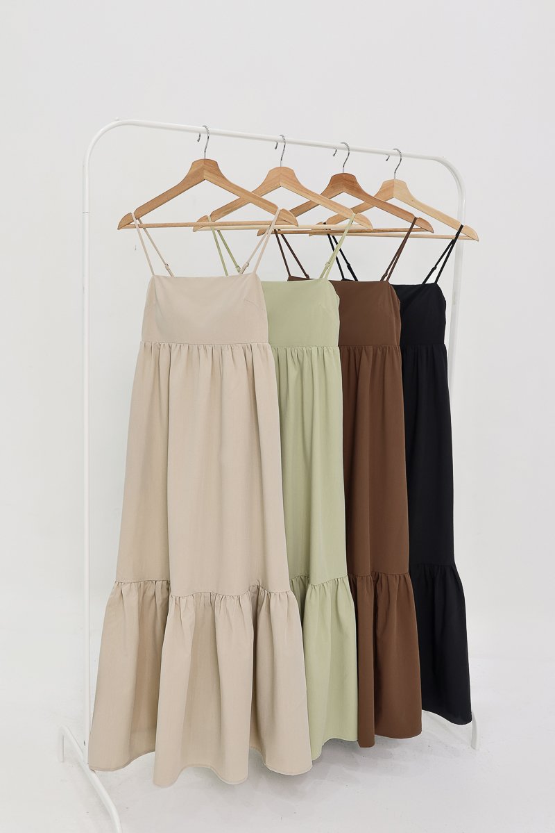 Women Striped Print Cami Sol Top Hi-waist Skirt Side Pocket Maxi Dress  (Royal Bl