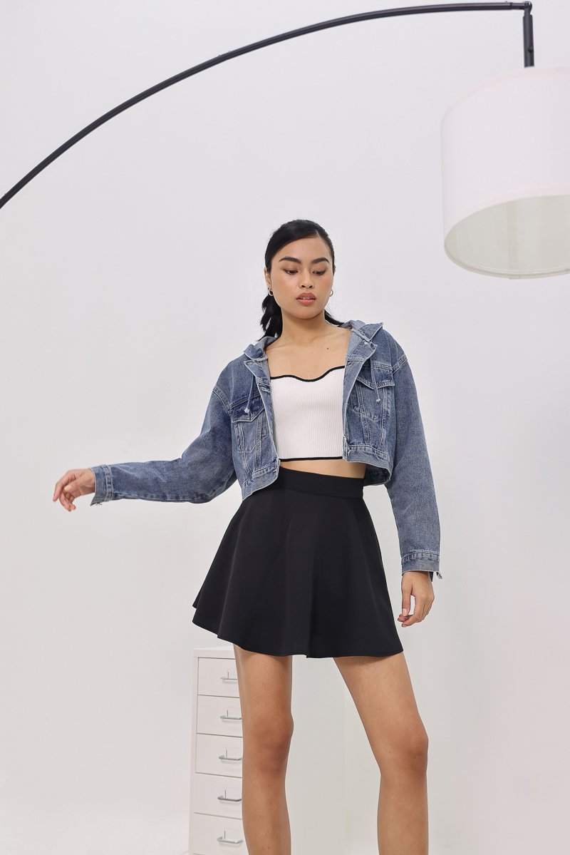 Crop top denim outlet jacket