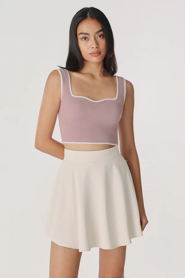 NADIA BASIC FLARE SKORTS (PORCELAIN)