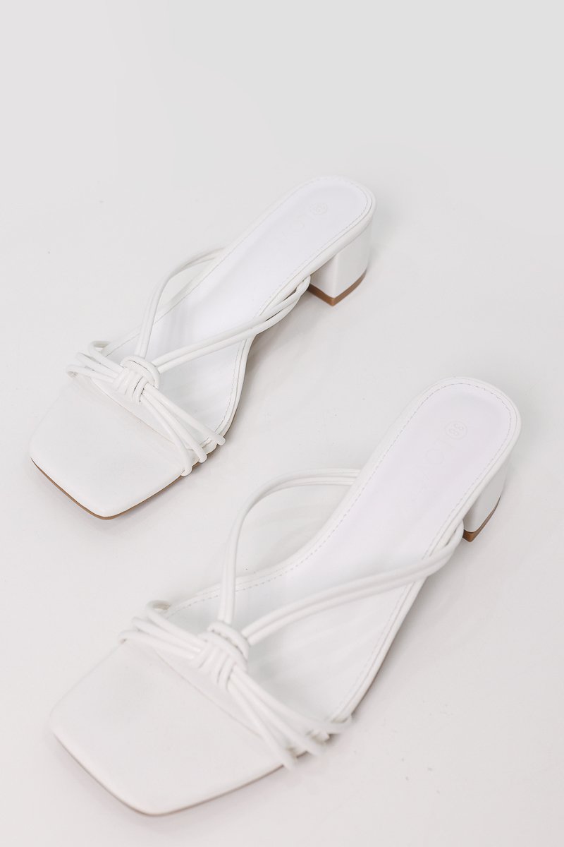 White leather block on sale heel