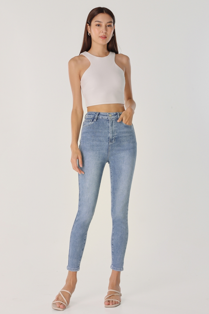 SPICE GIRL SKINNY JEANS - PETITE (MID WASHED) | Lovet