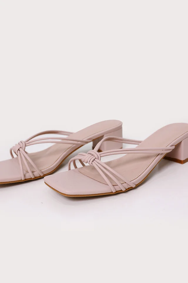ALLIE FRONT KNOT HEELS (NUDE PINK) 