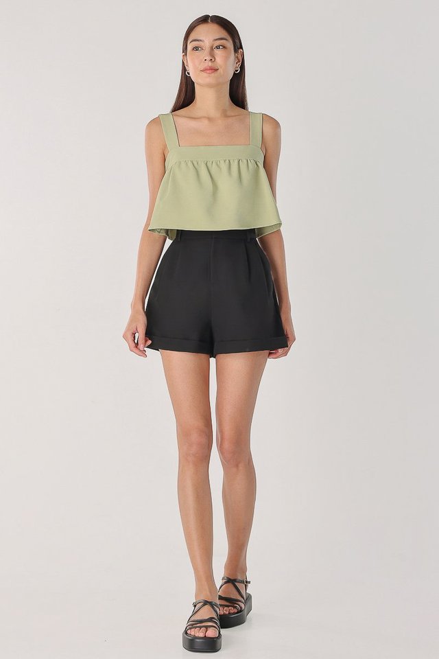 KAYE PADDED FLARE CROP TOP (PISTACHIO)