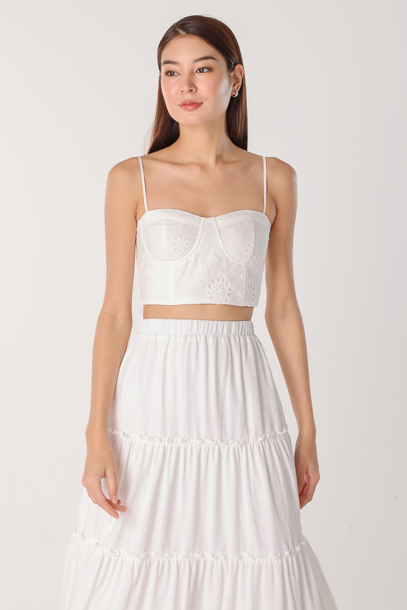 Lumignon ♥ Mellow Heart Tulle Top 【ホワイト】 トップス | Lumignon