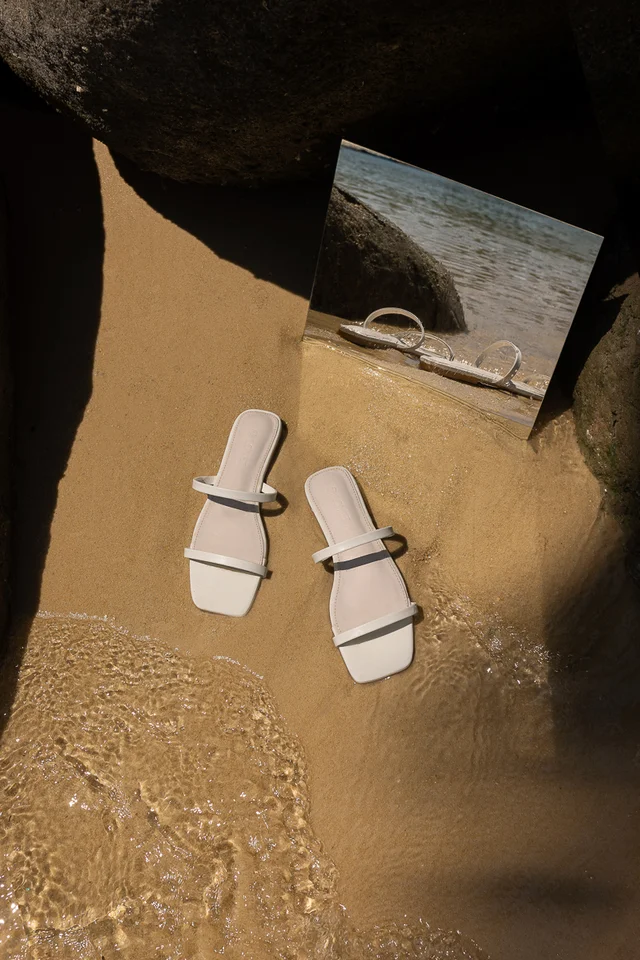 DEMI DOUBLE STRAP SANDALS (PEARL)