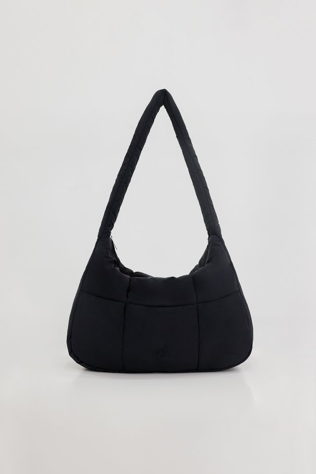 PILLOW QUILTED HOBO BAG (BLACK)