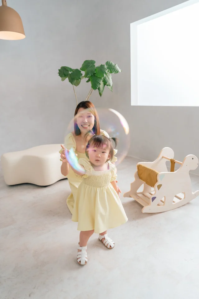 SAVINA PUFFY SMOCKED DRESS (LIGHT YELLOW) - MINI GIRL