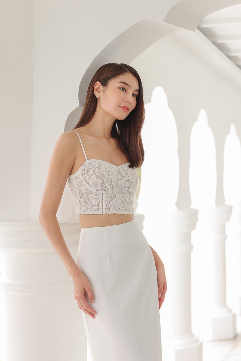White Lace Sheer Cami Top And Shorts Set – Free From Label