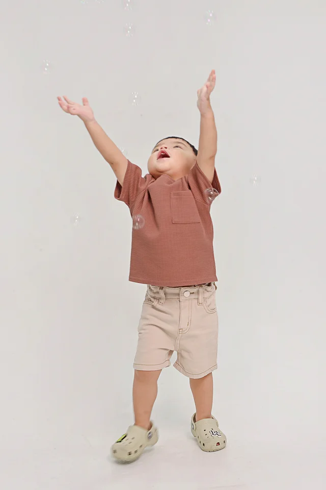 XAVIER DENIM BASIC BERMS (ECRU) - MINI BOY
