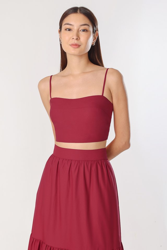 ZEYNA PADDED SWEETHEART CAMI TOP (RUBY RED)