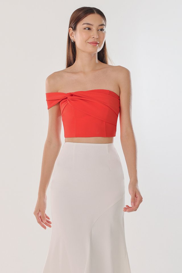 AZURE PADDED 2-WAY TOGA TOP (VERMILLION RED)