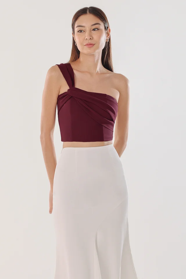 AZURE PADDED 2-WAY TOGA TOP (WINE) 