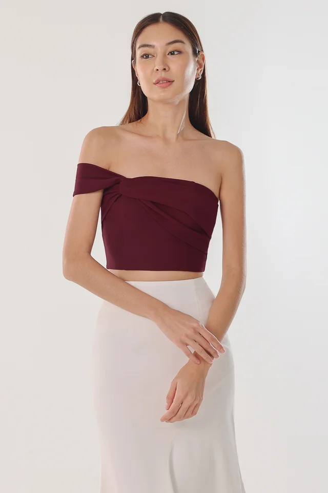 AZURE PADDED 2-WAY TOGA TOP (WINE) 