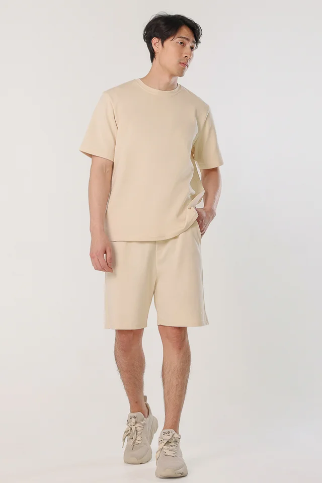 HOMEBODY LOUNGE DRAWSTRING SHORTS (CREAM) - MEN