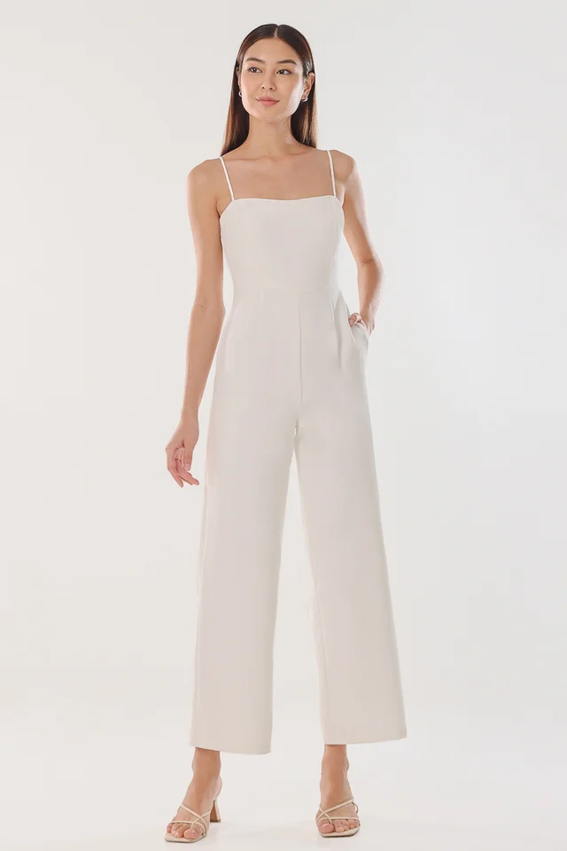 JACINDA PADDED BACK TWIST JUMPSUIT (WHITE)