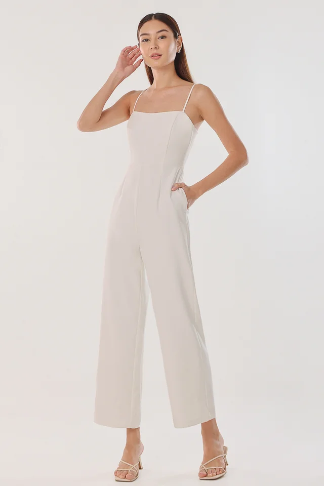 JACINDA PADDED BACK TWIST JUMPSUIT (WHITE)