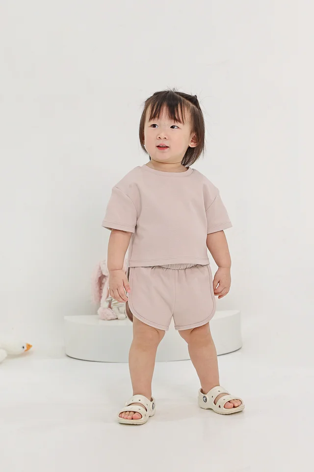 HOMEBODY LOUNGE CURVED HEM SHORTS (CASHMERE) - MINI GIRL